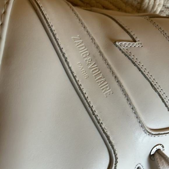 New! Zadig & Voltaire White Flash High Top Sneakers in Leather Euro Sz 38, US 7 - Picture 4 of 5